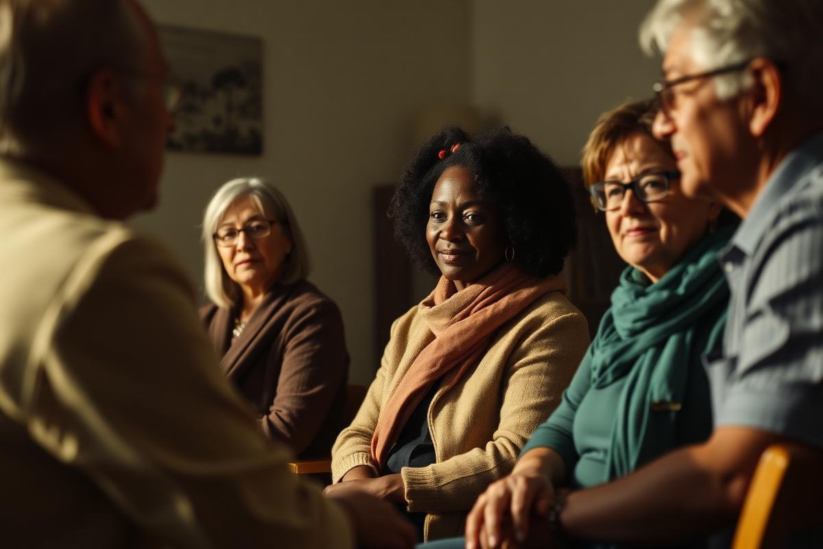 Educators seated together in warm, low interview light.